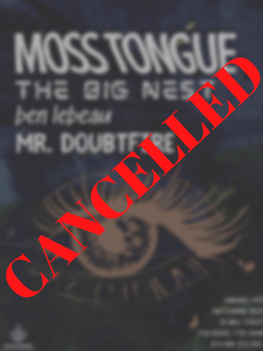 Due to COVID cases within the lineup, we’ve decided to cancel the <a href="/MossTongueMA/">Moss Tongue</a> show on Friday. We will be rescheduling the show. Stay tuned, New Hampshire residents.