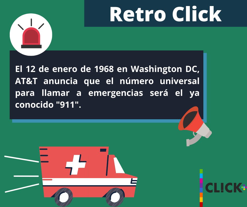 clickymasSC's tweet photo. Al momento de necesitar ayuda, el primer número que se nos viene a la mente es el #911. En esta ocasión recordamos el día en que se determinó que éste fuere el número universal para emergencias. #DaleClick 😉. https://t.co/M7XnP2wTD3