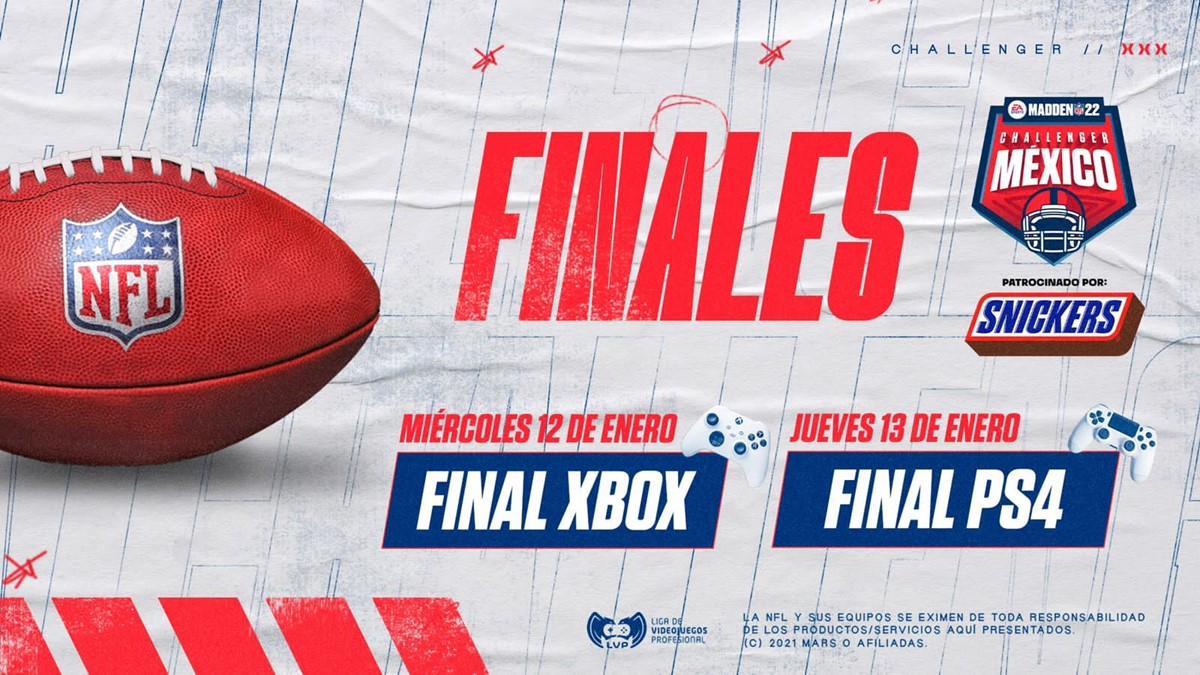 El #MaddenChallengerMX que presentó <a href="/LVPmex/">LVP Liga de Videojuegos Profesional México.</a> y <a href="/SNICKERSMexico/">SNICKERS® México</a> está a punto de conocer a sus campeones de cada consola, ¡y tú podrás ver las transmisiones, hoy y mañana a las 19:00 hs, por los canales de YouTube y Twitch de <a href="/LVPmex/">LVP Liga de Videojuegos Profesional México.</a> y <a href="/TUDNMEX/">TUDN MEX</a>! 🎮🏈👀
#NFLMX #TackleaTuHambre