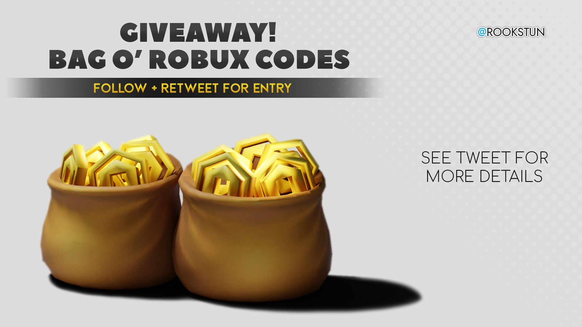 Rookstun_Dev on Twitter "I'm personally giving away 2 Bag O' Robux token codes! Winners are