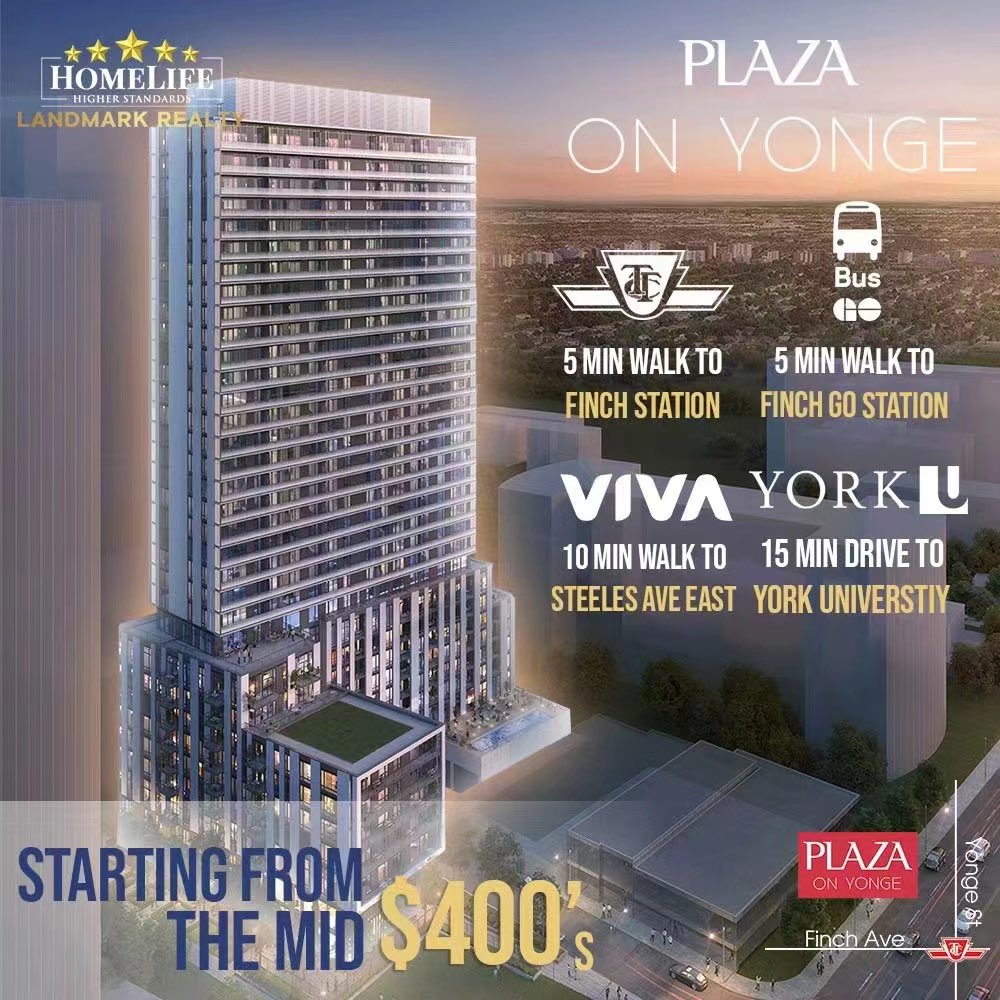 🔥🔥Introducing 【Plaza on Yonge】
🌟Prime location and easy transit: steps to Finch Subway Station and a variety of shops, restaurants, and conveniences at your doorstep. 

🌟Register now：
📞647-206-7086
📧wendyyin19@yahoo.con

#plazaonyonge #toronto #wendyyin #wendyyinrealtor