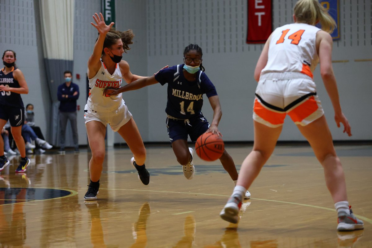 Proud of our @millbrkmustangs group in our 46-31 win over Berkshire today. The group's defensive intensity for 32 minutes and rebounding in the second half stood out. Two double-doubles, @jess_farrell14 w/ 16 pts, 10 rebs, 6 asts & Lili W had 13 pts 10 reb. #PACT