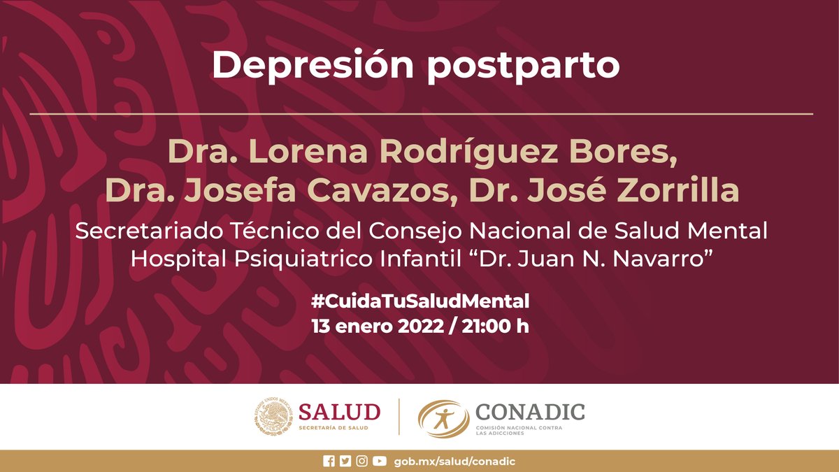 conasamamx's tweet image. El 13 de enero conmemoramos el #DíaMundial de la Lucha #ContraLaDepresión, compartiremos el día de mañana una serie de programas relativos al día. Acompáñanos a partir de las 11 de la mañana. #CuidaTuSaludMental @Psiquiatria_SAP #STConsame @LineaDe_LaVida  @juntosxlapazmx