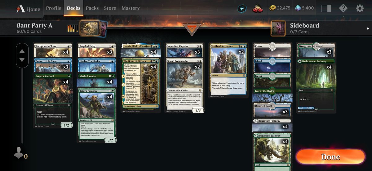 Mythic playing a mix of those 3 decks all in bo1...<a href="/Leon9358/">Floodle</a> deck still great, <a href="/mavignon/">Matthieu Avignon</a> love your decathlon historic build, bant party alchemy is my brew
<a href="/fireshoes/">Robert Taylor🔥</a> <a href="/mtgazone/">MTG Arena Zone</a>