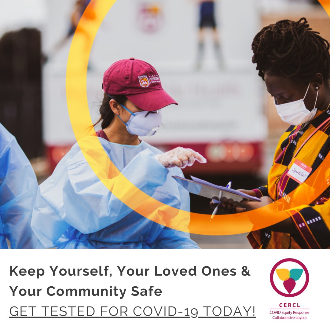 CERCLoyola's tweet photo. Free COVID-19 testing tomorrow at the Lightford Recreation Center (809 Madison St, 2nd floor, Maywood, IL) from 2-4PM. #CERCL #gettestedtoknowyourstatus https://t.co/w3gh2HOCKQ