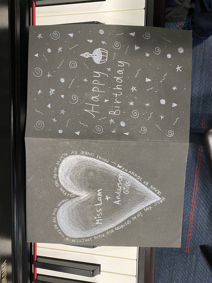 HHKSAnderson's tweet photo. Slightly late happy birthday to Miss Lam! Take a look at the wonderfully artistic black and white card the Anderson girls put together below! https://t.co/d4DjzTQPT6