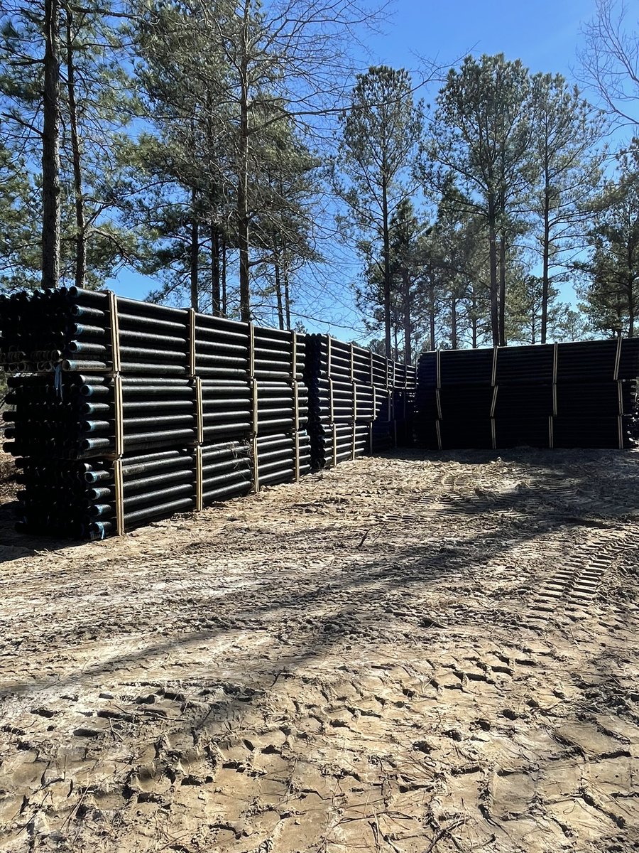 Irrigation materials and drain pipe are arriving to The Tree Farm.  Proud to be part of the new Rain Bird IC system at this new golf course near Aiken, SC.  Excited to be working with <a href="/Rothturf/">Nick Roth</a> <a href="/golf_water/">Golf Water</a> and Leibold Irrigation