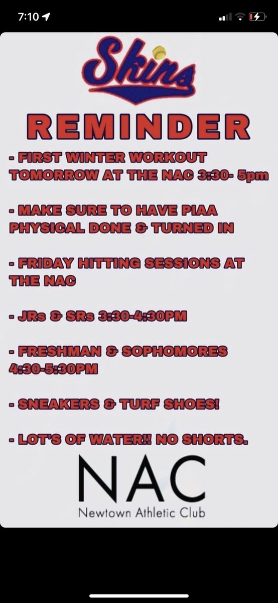 Reminder that our first winter workout is Tomorrow 
Lets go!! 💪🏻