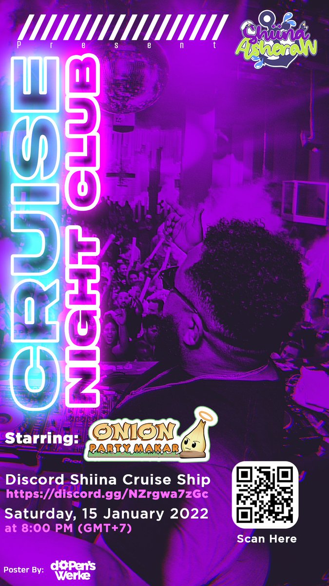 shiinaasherah's tweet photo. ‼️ANNOUNCEMENT‼️
THIS SATURDAY, ON SHIINA'S CRUISE SHIP
WE'RE GOING TO HAVE A LIVE MUSIC!! ✨

Performed by our DJ friends, Mr. @fdioni94 together with @Cryo83 , they're gonna make u dance!! ✨🕺💃

🗓️ Saturday, 15th January 2022
⏰ 20.00 GMT+7 

https://t.co/giiuWz454R
DUNMISSIT https://t.co/zt9s1TH3IL