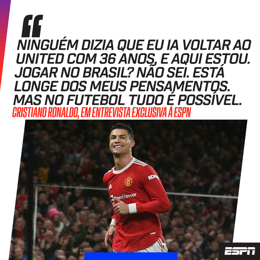 No futebol, tudo é possível, diz CR7 sobre jogar no Brasil