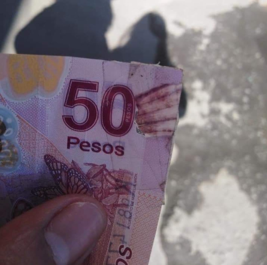 BecariaAndrea's tweet photo. No se pasen de riata, me dieron un billete de $50 roto y lo acompletaron con un pedazo de cebolla morada 😡 https://t.co/sVHuQbGeZG