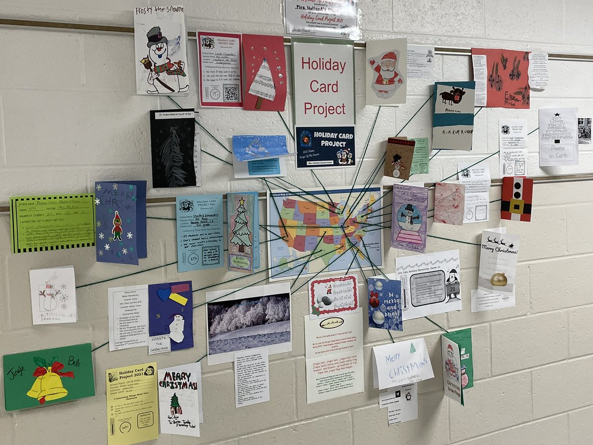 Sadly it’s time to take down our Holiday Card Exchange hall display - thanks <a href="/jenwagner/">Jen Wagner</a> and <a href="/smalchow/">Sara Malchow 👩🏻‍💻🐾 / 🚘 #ISTELive24</a> for a meaningful &amp; engaging project! #PBJHCE21 <a href="/HTWPSchoolsNJ/">Harrison Township Schools @HTS & PVS</a>