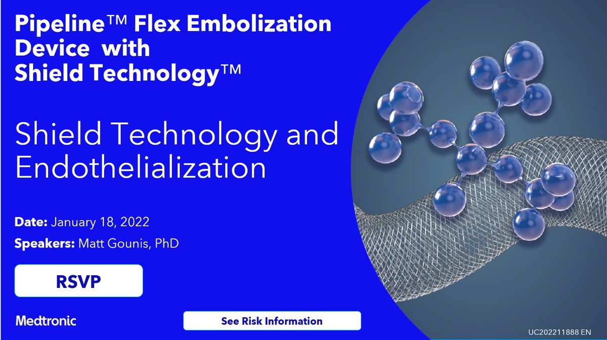 Join us on January 18th as we discuss Shield Technology and Endothelialization with Dr. Matt Gounis PhD. Register Here: bddy.me/3FmoHP0

Risk Info: bddy.me/31TBhYj