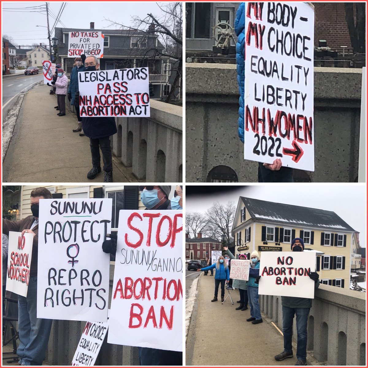 Join the Exeter Dems and our friends on the High Street Bridge this Fri. Jan. 14, 3-4 PM to support the Access to Abortion-Care Act (SB436) codifying current abortion rights into the Constitution and repealing the present abortion ban (SB399).