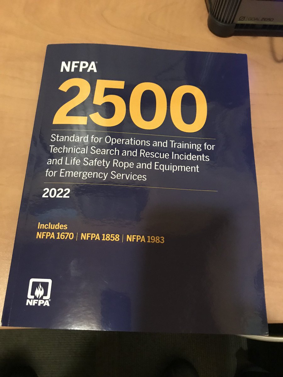 ColinLeGrow's tweet photo. Hot off the press. What an experience to work with such incredible talent on this new edition. The collective experience in the room was immense. #GetInvolved #NFPA #RopeRescue https://t.co/lQTdPKbsw7