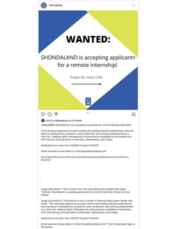 Shondaland is offering remote internships! Deadline to apply is Friday! See attached flyer for details.