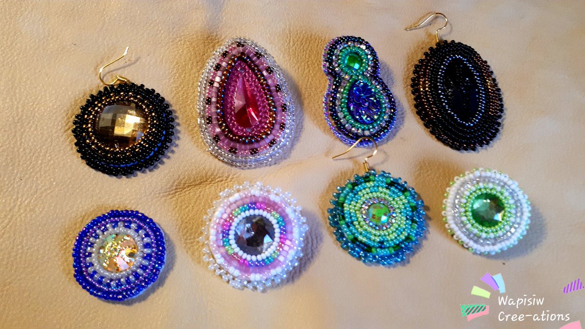 CorrinaMerasty's tweet photo. I haven't opened this app in ages. My boyfriend is big on it, so, here I go! Posting a pic of my earrings that I have done lately. Cheers! ~ Wapisiw https://t.co/s2B6WuRr3N