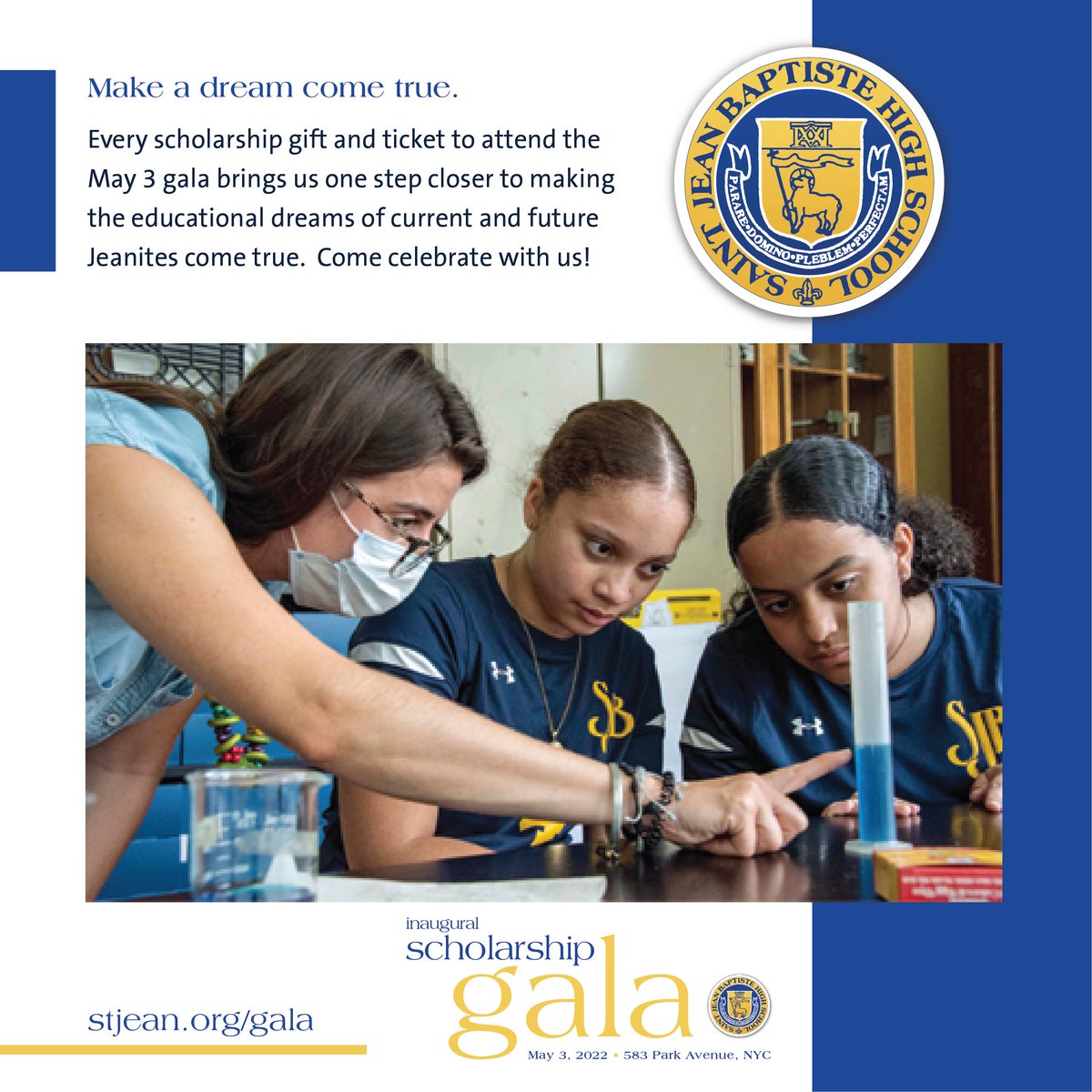 stjeanhs's tweet photo. Our students' interest in science is sparked in the classroom and cultivated through a host of partnerships around the city. Your scholarship gift or gala ticket helps to keep these programs accessible to current and future Jeanites.  https://t.co/TXG4aJwfhM  #SJBScholarshipGala https://t.co/7P7wJPNbLw