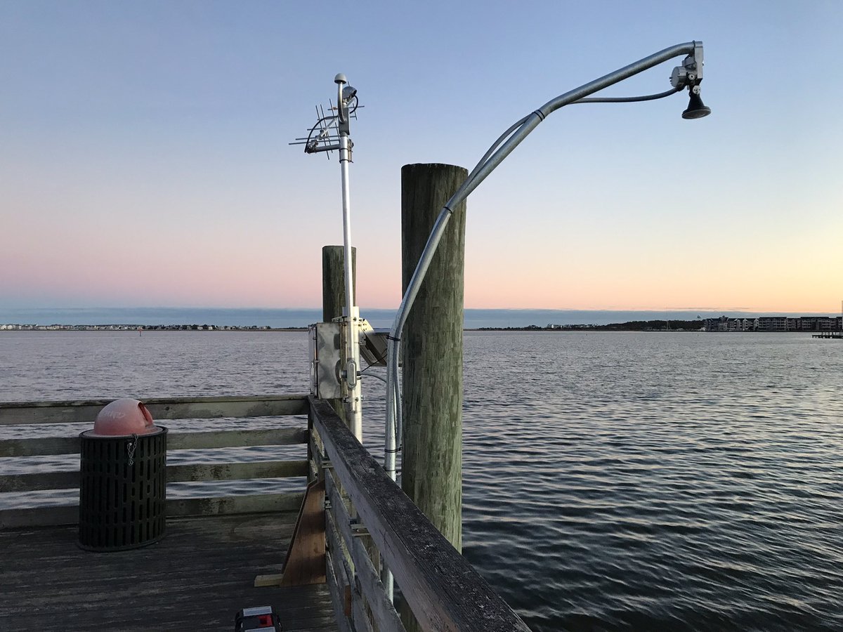 By sundown we installed 2 more #flood / #tide sensors in Currituck Sound. #resilience #ncwx