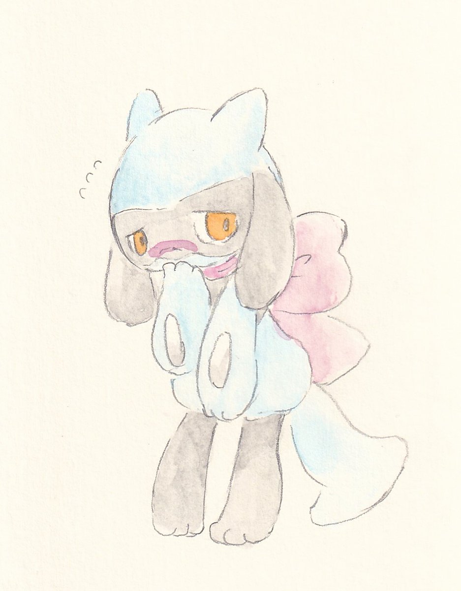 ポケモン 照れるリオルきゅんを描きたかっただけ イラスト ポケモン けだまのイラスト