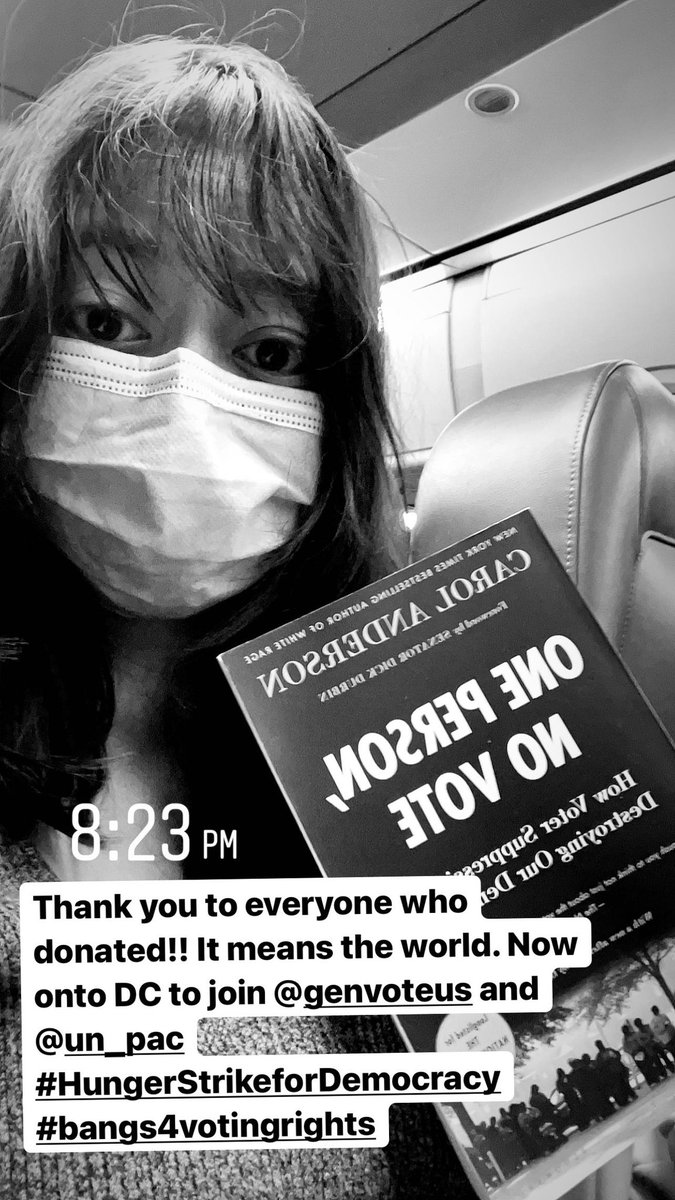 BriannaCea's tweet image. Hey Twitterverse, ur girl is on her way to her first #HungerStrike4Democracy in D.C.

The #FreedomToVoteAct is JUST the beginning of @GenVoteUS movement for a just democracy for all. But I’m willing to do everything I can to save our democracy because it’s now or never betches 😤