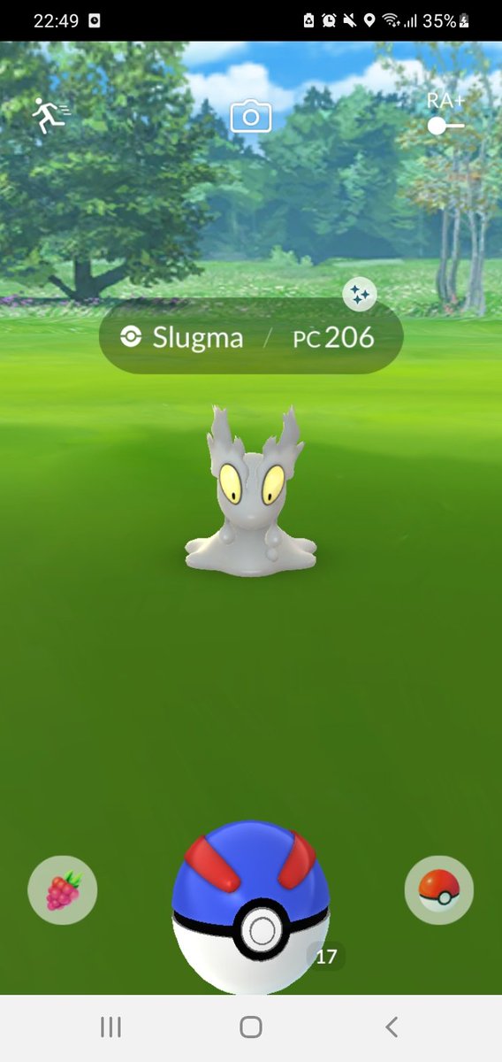 Lb_Boke's tweet photo. BRILHOU! ✨ Finalmente esse bendito slugma shiny veio!!! #PokemonGO https://t.co/YkKaKktfOq