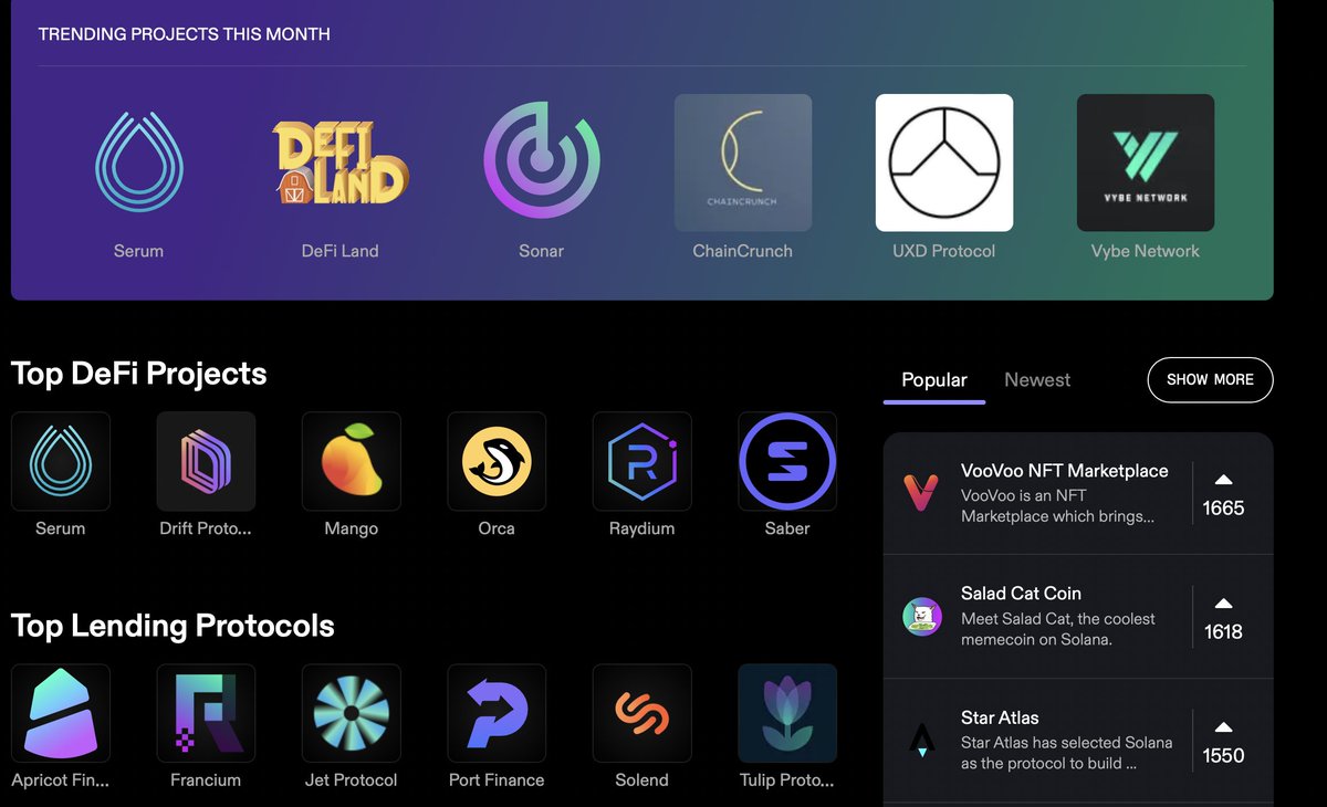 The new #Solana ecosystem page is off to a great start 
solana.com/ecosystem