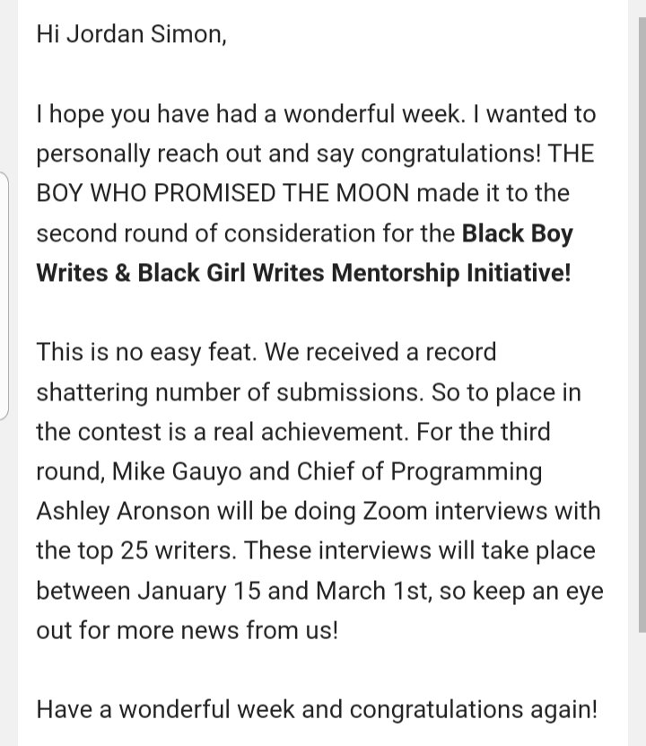 I'M SCREAMING RIGHT NOW!!

Thank you @blackboywrites 
Thank you @Stage32 
#blackboywrites
#blackgirlwrites