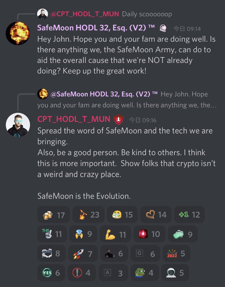 Cassano_sfm's tweet image. "Spread the word of SafeMoon and the tech we are bringing.  

Also, be a good person. Be kind to others. I think this is more important.  Show folks that crypto isn’t a weird and crazy place. 

SafeMoon is the Evolution."

#SAFEMOON CEO @CptHodl