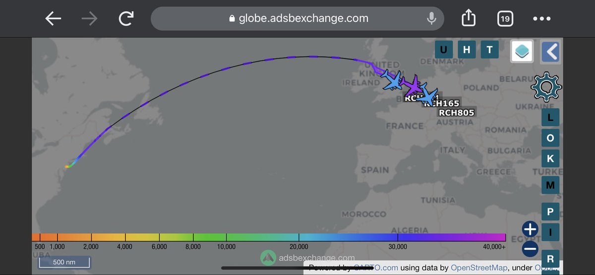 TheSnoopySnoop's tweet photo. Trio of #USAF #C17A #Globemasters tailing each other in from #McGuire to #Europe 

#RCH805 #AE0803 98-0057
#RCH165 #AE119C 03-3119
#RCH101 #AE1242 04-4137

#haveglass #planespotting #AvGeek #milair https://t.co/5qYuL4JAmZ