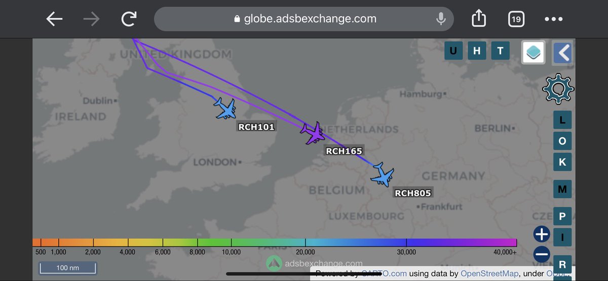 TheSnoopySnoop's tweet photo. Trio of #USAF #C17A #Globemasters tailing each other in from #McGuire to #Europe 

#RCH805 #AE0803 98-0057
#RCH165 #AE119C 03-3119
#RCH101 #AE1242 04-4137

#haveglass #planespotting #AvGeek #milair https://t.co/5qYuL4JAmZ