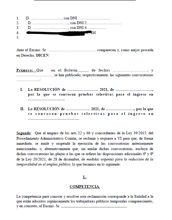yustin's tweet photo. Empiezan a llegar en cascada (a todas las administraciones) estas reclamaciones que solicitan la anulación y suspensión de las últimas convocatorias de oposiciones publicadas y para las que vengan, a raíz de la entrada en vigor de la Ley 20/2021 de 28 de diciembre https://t.co/1OfDtPzFBd