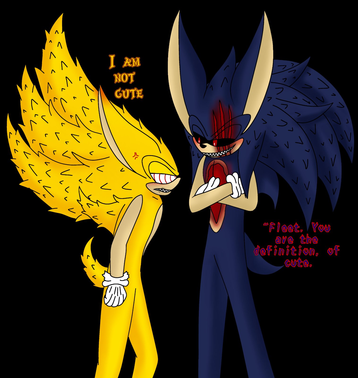 VenoVena on X: More stuff of my Exe- (Sinister) Scar.Exe, and Fleet- Because their cute, and because I can >:3 #sonicexe #fleetway #sonicexeoc #fleetwaysupersonic #sonicart #sonicartist #digitalart / X