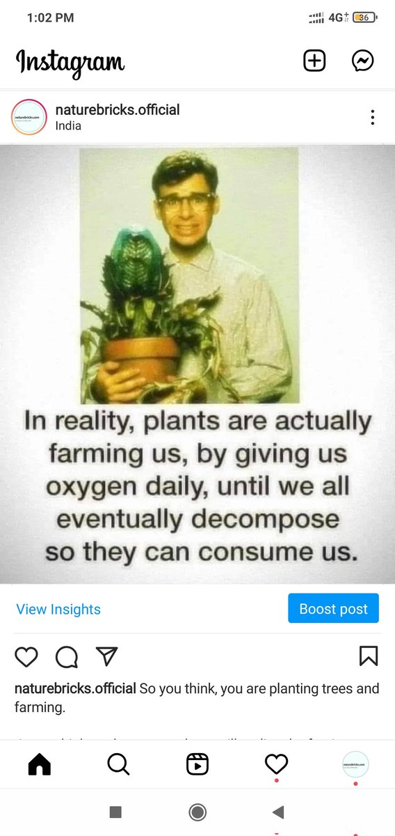naturebricks's tweet photo. So you think, you are planting trees and farming.
Just rethink on that part and you will realise the fact!
अब तो जागो 🙏
#environmentconservationinitiative #environmentallyfriendly #naturebricks #natureconservation #environmentawareness #plants #trees #farming #lives #facts💯 https://t.co/ROEP2XTXqg