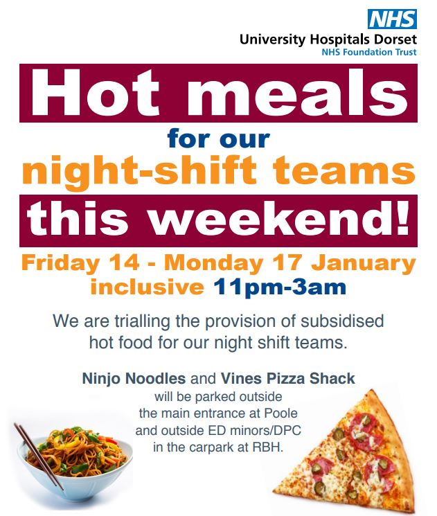 We listened to feedback &amp; this weekend we're trialling the provision of subsidised hot food for our night shift teams🍜🍕This has been organised especially for our hardworking teams - the vans will be on site to provide a hot meal to our brilliant staff. Read more on the intranet