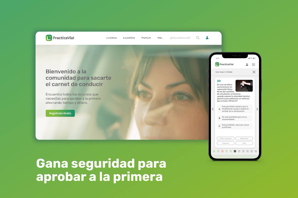 Practicavial's tweet image. ¿A qué esperas para descubrir todo lo que #PracticaVial tiene  para ti? 🚘  ¡Nos hemos renovado completamente para ofrecerte la mejor experiencia del #carnetdeconducir!

✅  Teórico, recorridos de examen, maniobras, trucos...  
✅  No te pierdas nada👉 bit.ly/3iw1mSg
