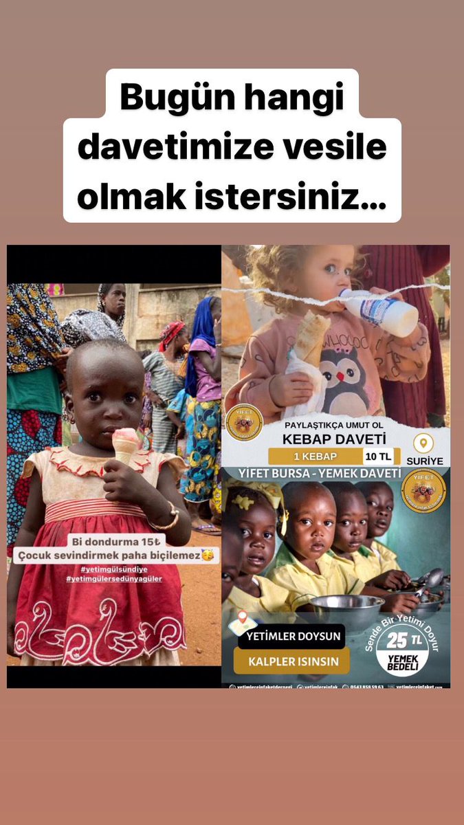 Yifetafrika's tweet photo. Bugün hangi projemize destek vermek istersiniz?
#yetimgulersedunyaguler https://t.co/TTuwTKpbr0