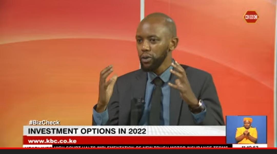 Centonomy's tweet photo. HAPPENING NOW: Join our very own Michael Thotho, programs manager @Centonomy this morning on @KBCChannel1 as he talks about Financial Literacy and Investment Options in 2022
#KBCChannel1 #investment #KBClive #finances https://t.co/aS0nVEjWBj