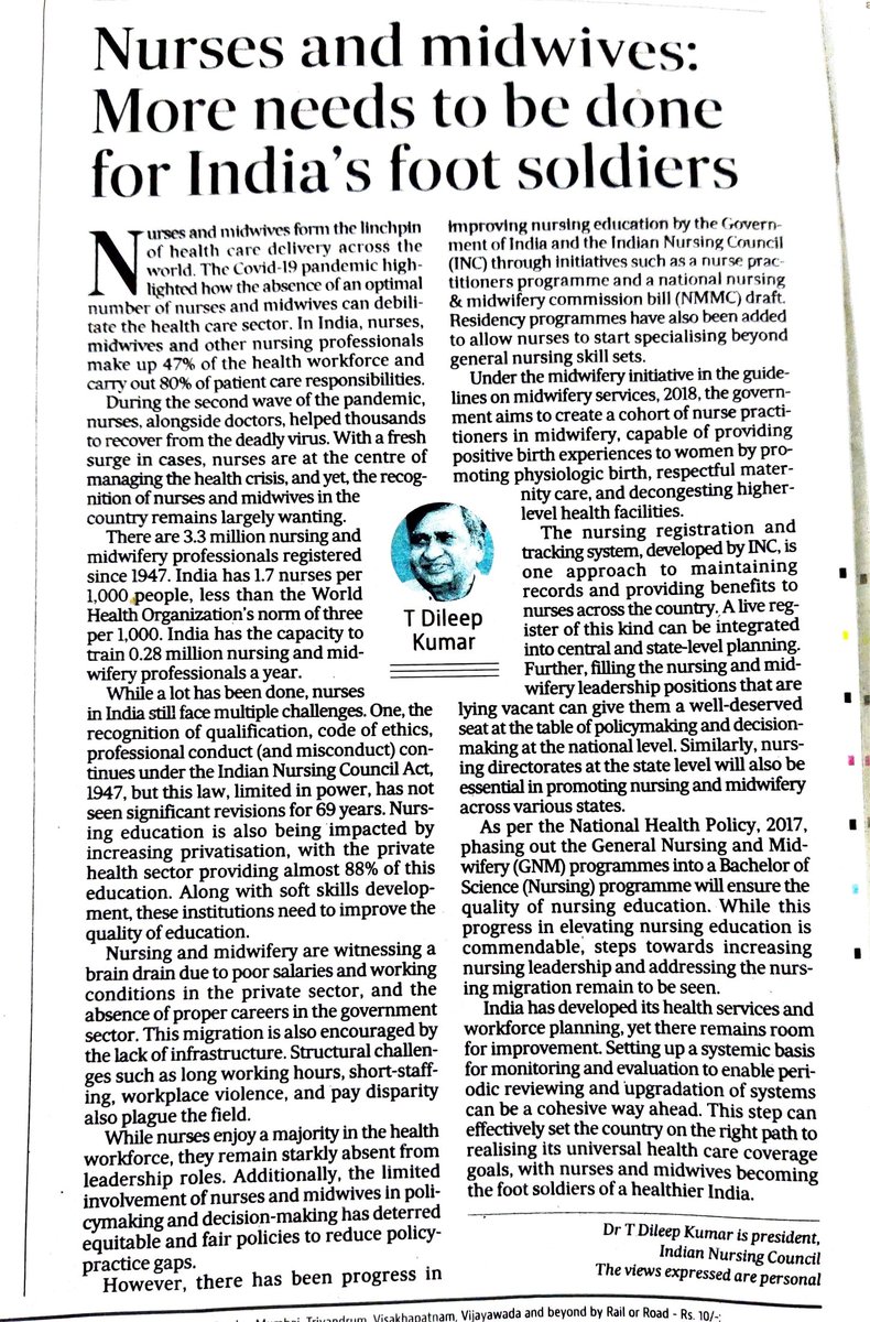 KanishkAIIMS's tweet photo. Eye opening article for Policy makers.
Why brain drain ?
Reason simply given. 
#BHU_Nurses_want_justice is one live eg. they are being ignored and forced to think why they became #Nurse and why they are here in India. 
@narendramodi
@myogiadityanath 
@mansukhmandviya https://t.co/ZdF9wrEwTo