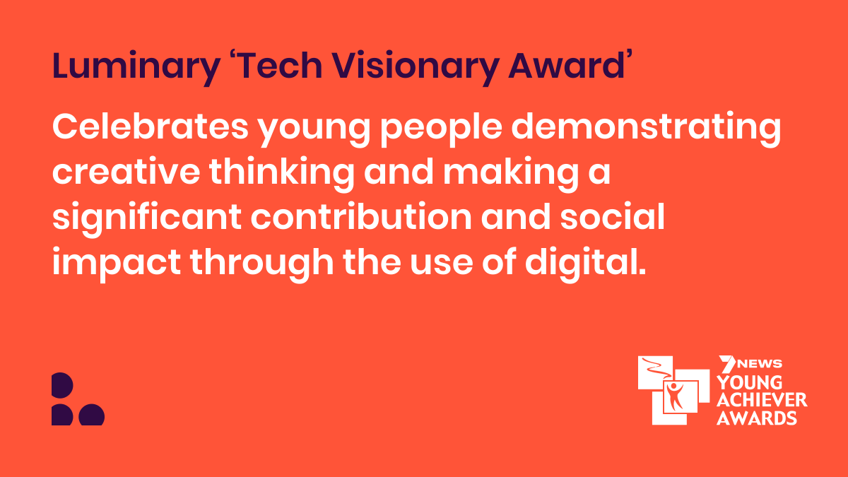 LuminaryHQ's tweet photo. There's just one week to go to nominate someone for the Luminary Tech Visionary Award! Entries close next Thursday, 20 Jan. Nominate someone today: https://t.co/3dqhOmCQzu #VICYAA https://t.co/lvctNTJIkJ