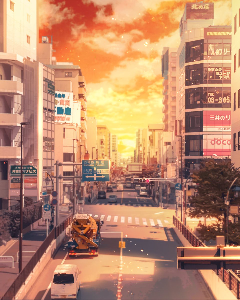 점심전에 후다닥 애니풍 낮/노을 보정법 샘플로 보여주기