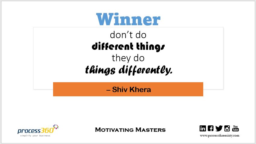 _process360's tweet image. Winner don’t do different things they do things differently.– Shiv Khera
#process360 #MotivatingMasters #Attitude