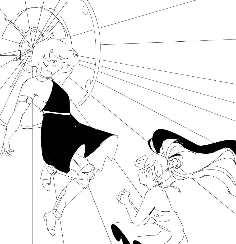 it's nearly midnight and im delirious who's ready for my 5000000 page solaria/eleanor/anri love triangle comic 