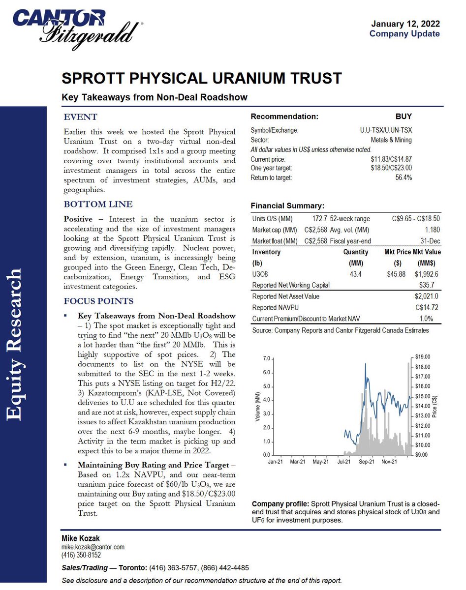 martinfrogers's tweet photo. Uranium ETF - Sprott Physical Uranium trust NYSE listing is coming. 

Paperwork submitted in 1 to 2 weeks for a Q2 listing. 

Spot Uranium will be harder to find and is exceptionally tight. https://t.co/LFyKmbc1rq