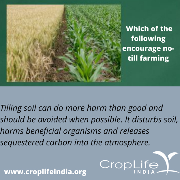 CropLifeIndia's tweet photo. Tilling soil can do more harm than good and should be avoided when possible. It disturbs soil, harms beneficial organisms and releases sequestered carbon into the atmosphere. #croplifeinternational #croplifeasia #Dhanuka_agri #Syngenta #BASF #Bayer #PIINDLTD https://t.co/DQsqJKNeRw