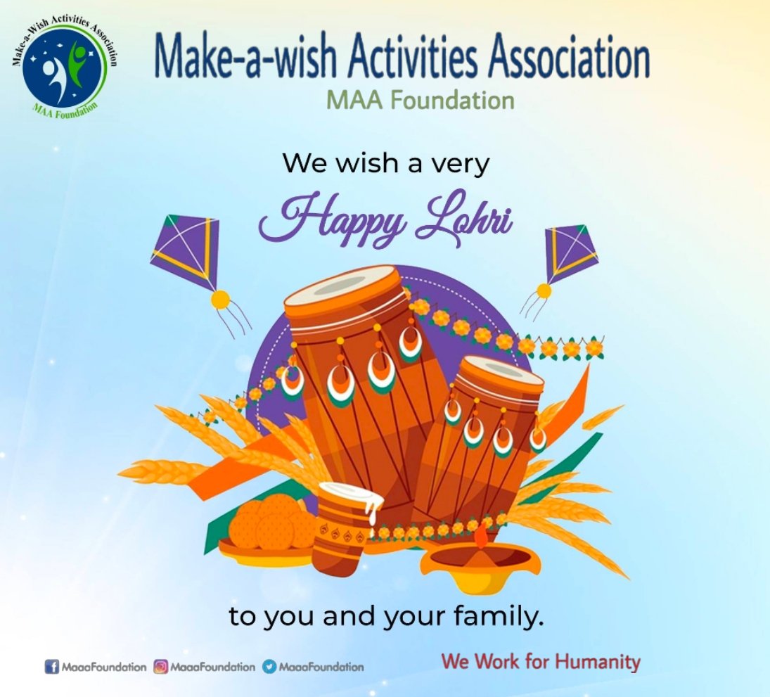 MaaAfoundation's tweet photo. Happy Lohri

#HappyLohri #happylohri2022 #MakeawishActivitiesAssociation #MAAFoundation 

For more updates:

Join us on Facebook

https://t.co/dv7IWrQGQ5

Join us on Whatsapp

https://t.co/bP5EURIW87

Follow us on Instagram

https://t.co/871Kl4FzLL https://t.co/SIZRAtNClN