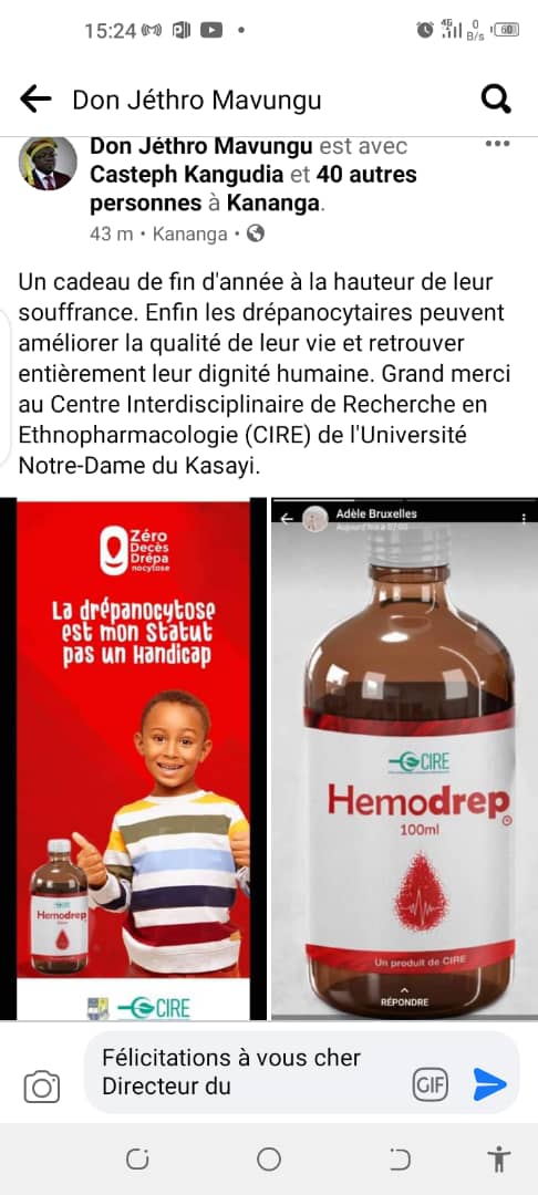 don_jethro's tweet photo. @DeniseNyakeru Tres chère Distinguée Madame @DeniseNyakeru c'est une triste nouvelle pour tous les proches de cette compatriote. Ce drame sociétal peut désormais être de moins en moins rencontré grâce à Hemodrep, un remède 100% congolais. Sauver ces vie n'est plus impossible au CIRE. https://t.co/QoJ5x8EvNZ
