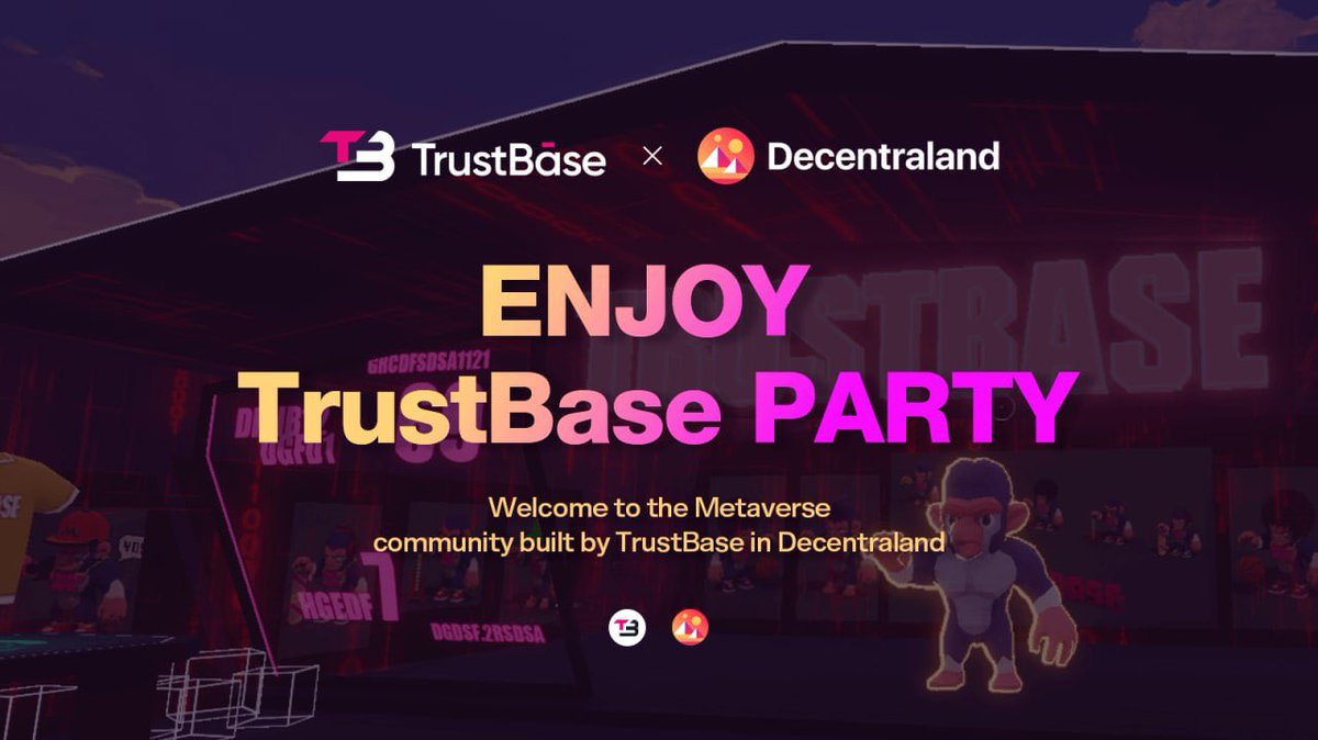 Invite everyone to come to the party of #Metaverse! 

We established a Metaverse community in #Decentraland and gave birth to a new business model!
Get your admission ticket! #TBE #TrustBase 

play.decentraland.org/?position=14%2…