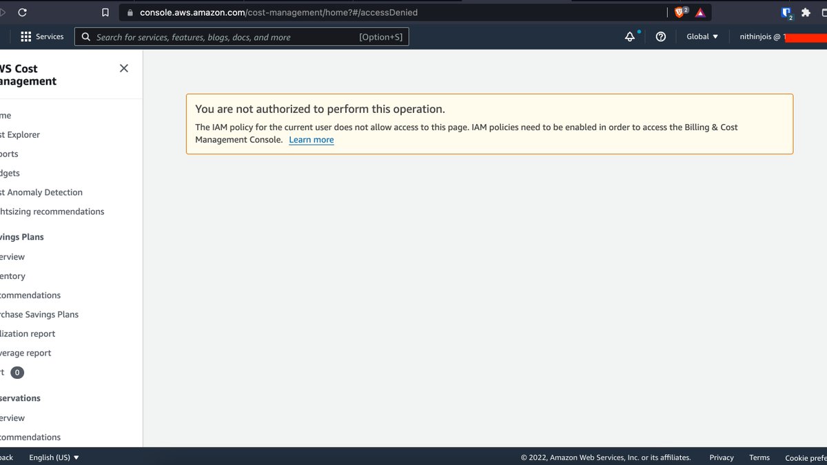bondijois's tweet image. I think I found an issue their IAM permissions🤯

I&apos;m technically not supposed to have access to the &apos;Billing Section&apos;, but can clearly see current &amp;amp; estimated costs!
ce.us-east-1.amazonaws.com - The end point billing data is being fetched from. Are they not verifying access!?

WTF!