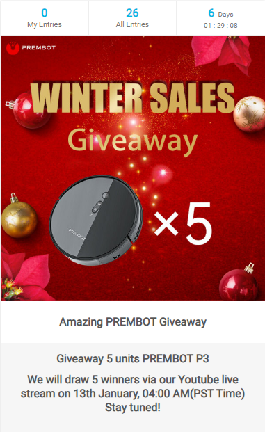 PREMBOT_GLOBAL's tweet photo. the LAST 1.5 hours left!! !
Don't you wanna WIN your first lucky robot in 2022? then come and JOIN US!!!β¨
#PREMBOT #PrembotP3 #robotvacuumcleaner #robotvac #Lucknow #Giveaway #GIftedDays #wintersale https://t.co/CqDgeqbYtk